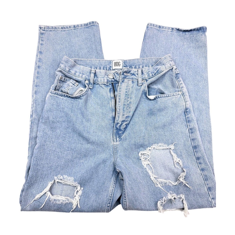 BDG Urban Outfitters Baggy Boyfriend Jeans Light Wash Distressed W30 High Rise